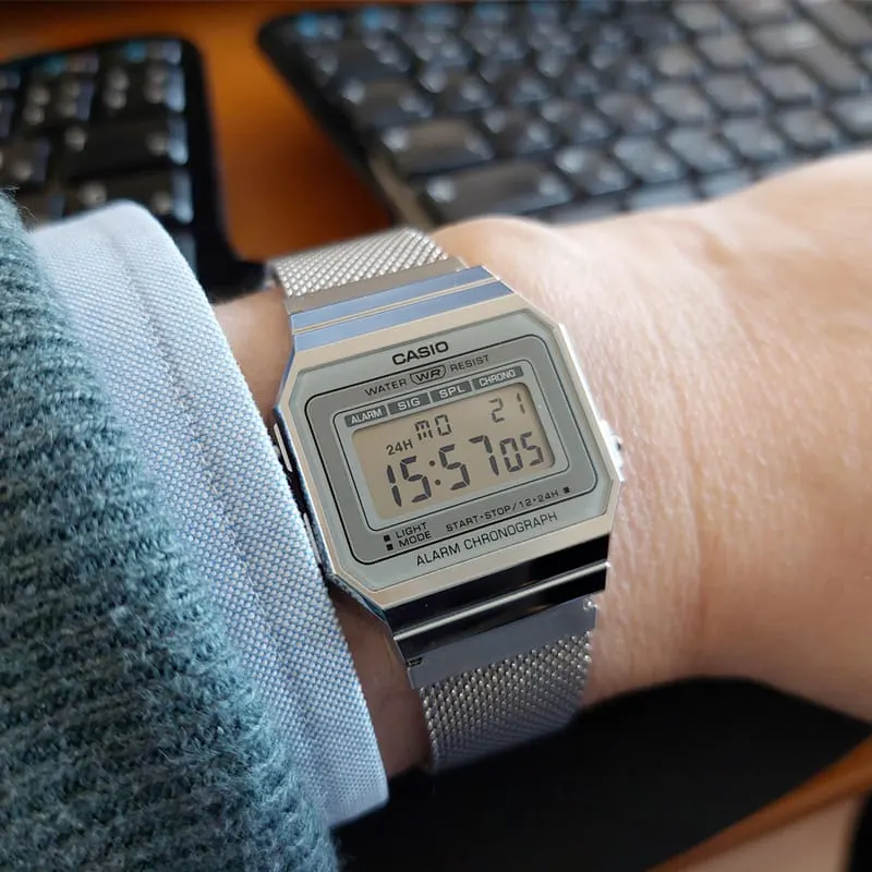 Casio Vintage Japan Quartz Super Slim Digital Watch- A700WM-7ADF